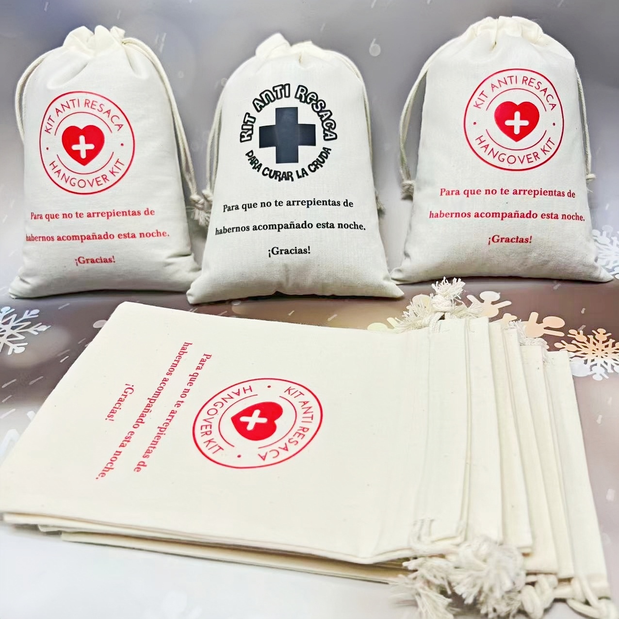 First Aid Bag Kit - 5PCS Spanish Hangover First Aid Kit