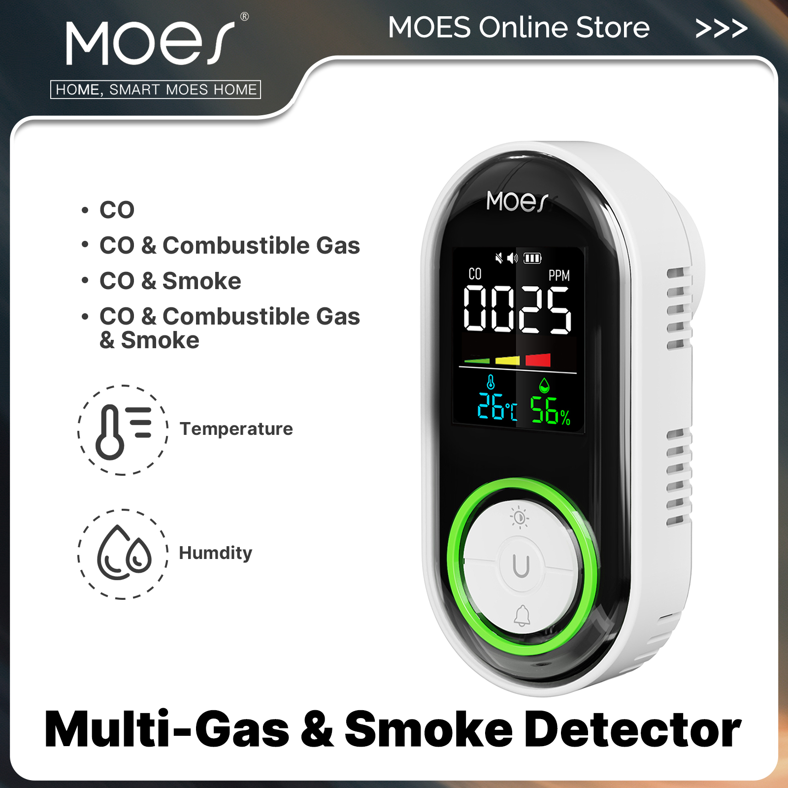 MOES CO Smoke Gas Detector Ala - Co Detector Plug recensie en prijs