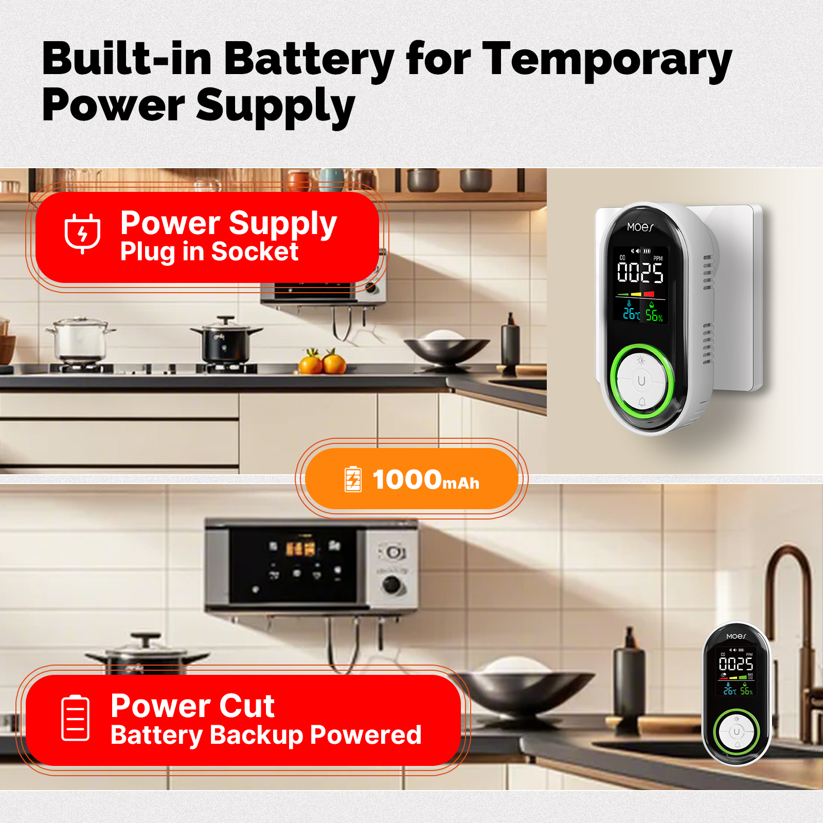 MOES CO Smoke Gas Detector Ala - Co Detector Plug recensie en prijs