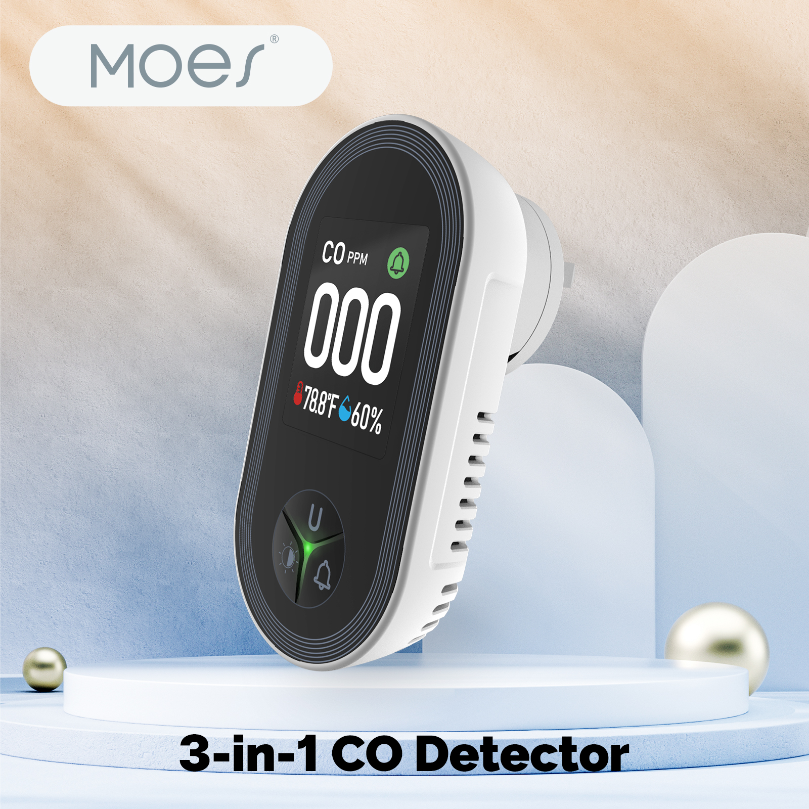 MOES 3-in-1 Plug-in CO Detecto - Co Detector Plug recensie en prijs
