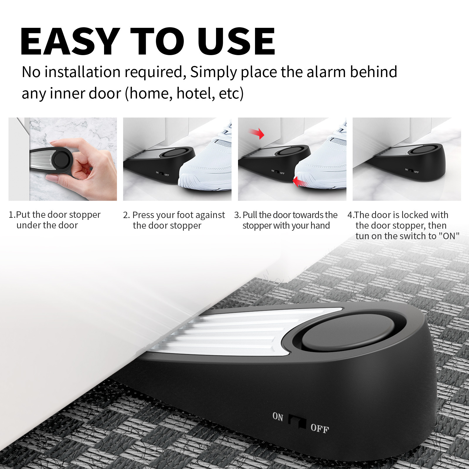 Wireless 130dB Door Stop Alarm - Door Stop Alarm recensie en prijs