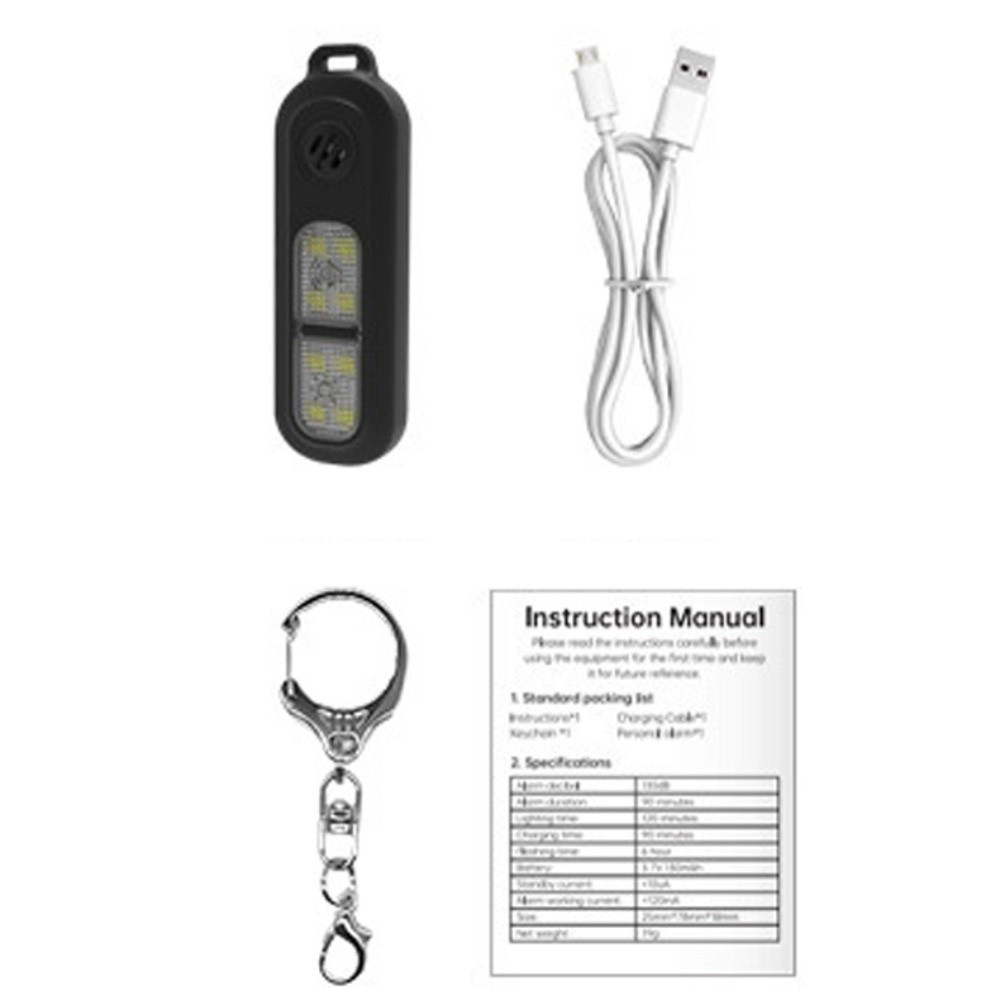 130dB Night Running Safety War - Personal Alarm Keychain recensie en prijs