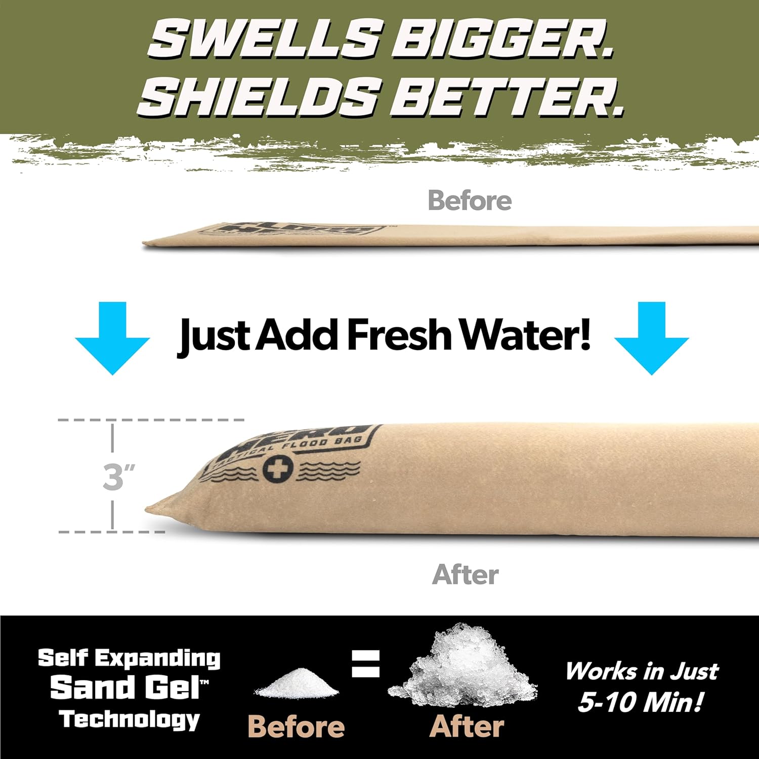3 ft Water Activated Sandbags  - Flood Barrier Bag recensie en prijs