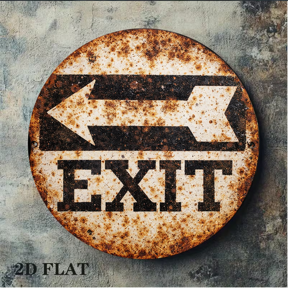 2D Metal Sign 8x8in/20x20cm Re - Emergency Exit Sign recensie en prijs