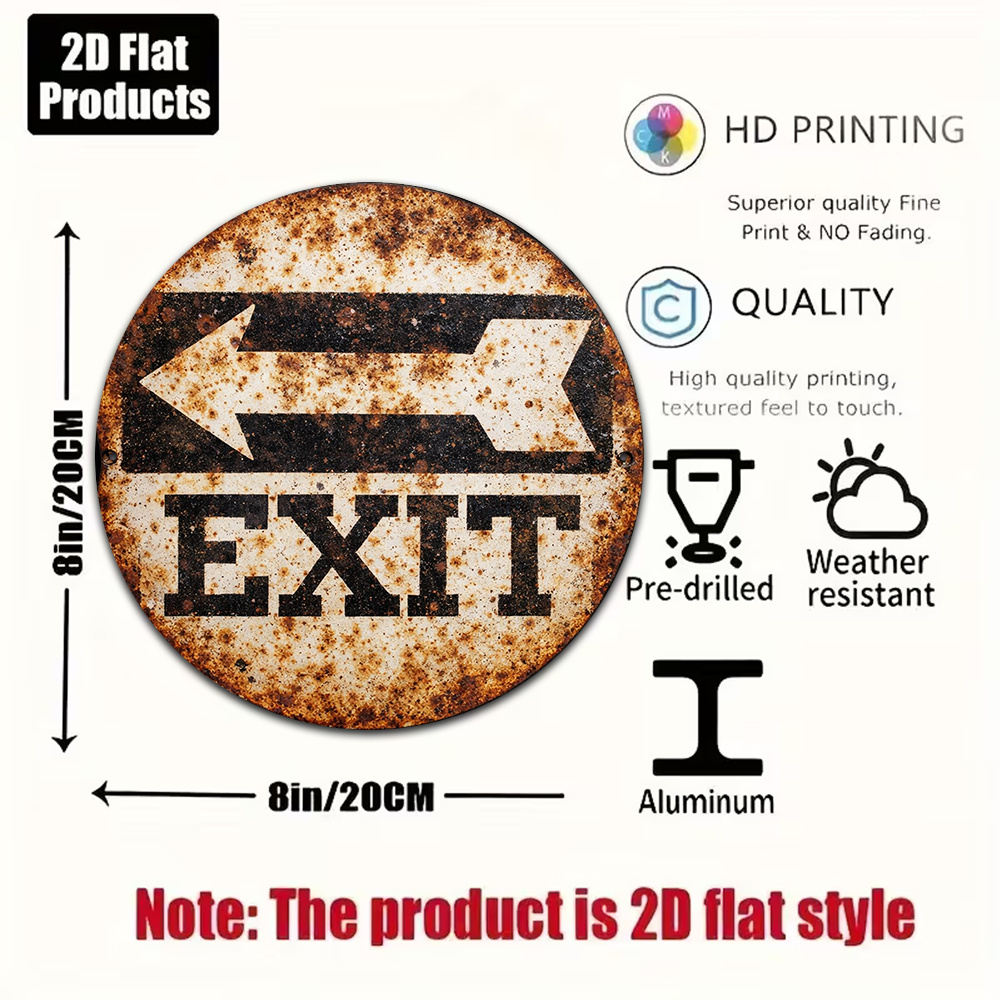 2D Metal Sign 8x8in/20x20cm Re - Emergency Exit Sign recensie en prijs