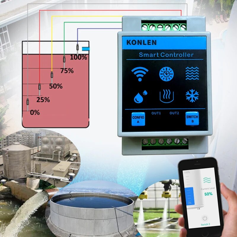 KONLEN Tuya Water Level Sensor - Water Alarm Sensor recensie en prijs
