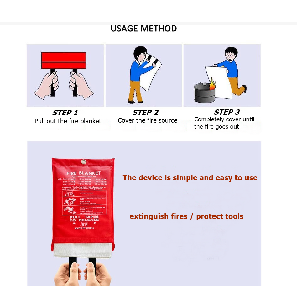 1M*1M Fire Blanket, Kitchen Es - Fire Blanket Kitchen recensie en prijs