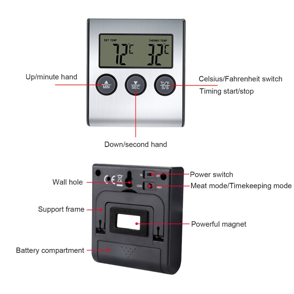 Silver Digital BBQ Meat Thermo - Pool Alarm Float recensie en prijs