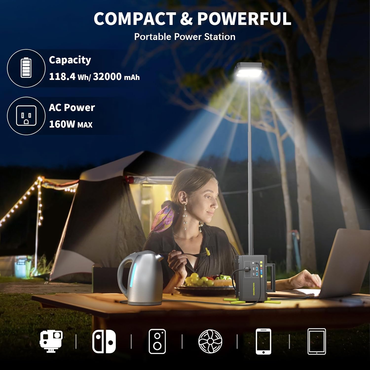 118Wh Portable Power Station w - Power Outage Light recensie en prijs
